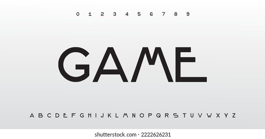 Minimal tech font letter set. An elegant vector typeface for your company. Gaming fonts logo design in modern style.