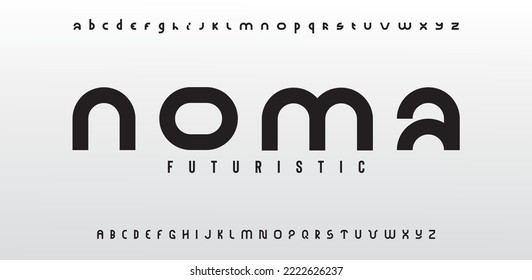 Minimal tech font letter set. An elegant vector typeface for your company. Gaming fonts logo design in modern style.
