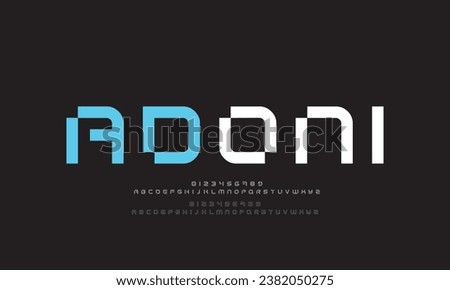 Minimal tech font letter set. Luxury vector typeface for company. Modern gaming fonts logo design.