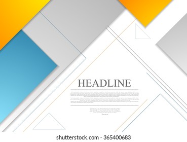 Minimal tech geometric brochure abstract design. Vector background template