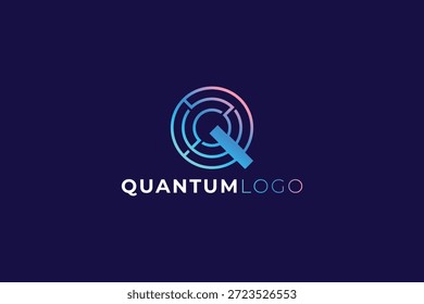 Logotipo de letra Q de Minimal Tech para empresas de Tecnología, startups y plataformas digitales