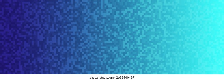 Minimal tech style abstract wallpaper. Abstract data visualization pixel blocks. Futuristic Blue gradient background vector. Technology pixelated texture illustration