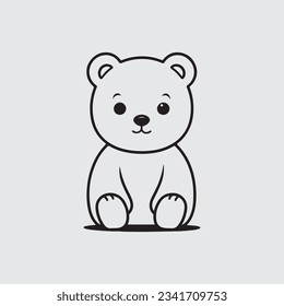 Icono modificable del oso de peluche mínimo