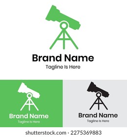 Minimal telescope concept logo design