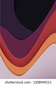 Minimal template in paper cut style design for branding, advertising with abstract shapes