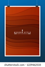 Minimal template in paper cut style design for branding, advertising with abstract shapes.