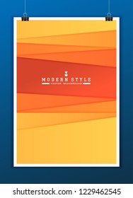 Minimal template in paper cut style design for branding, advertising with abstract shapes.