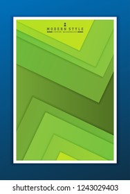Minimal template in paper cut style design for branding, advertising with abstract shapes.
