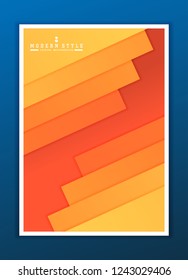 Minimal template in paper cut style design for branding, advertising with abstract shapes.