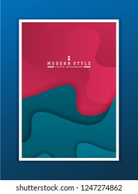 Minimal template in paper cut style design for branding, advertising with abstract shapes.