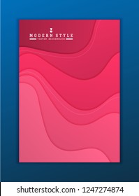 Minimal template in paper cut style design for branding, advertising with abstract shapes.