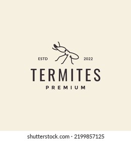 Minimal Termite Line Hipster Logo