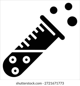 Minimal test tube laboratory vector icon isolated on white