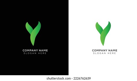 Minimal text logo design with gradient color