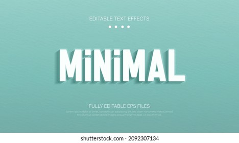 Minimal text vector effect. Simple cute pastel gradient background. Minimal text style editable font effect. 3d style text effect graphic with shadow decoration. Vector illustration