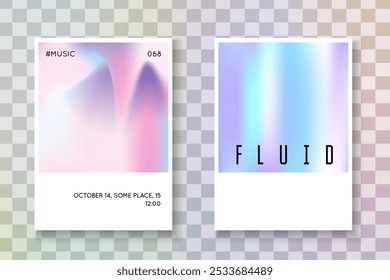 Minimale Textur. Form von 1980. Pastel-Banner. Perlmuttpräsentation. Digitaler Vektor. Farbige Metallvorlage. Purple Spectrum Paper. Blaue minimale Textur