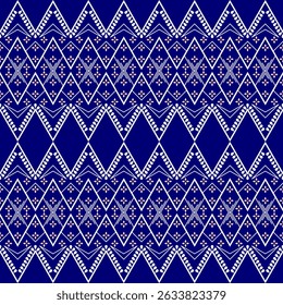 Minimal Thai Pikul Pattern with Kanompiekpoon Diamonds – Elegant and Modern Textile