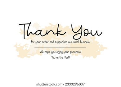 Minimal Thank You For Your Order Card.