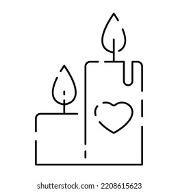 Minimal thanksgiving holiday line icons celebrating family and American heritage with items. Autumn candle and prayer 