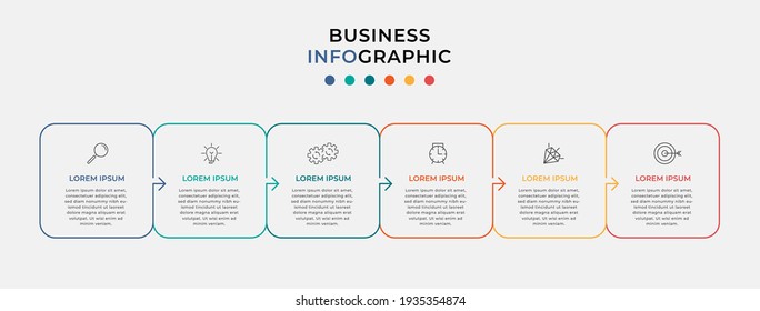 Business Infographic Thin Line Arrow Design Stock Vector (Royalty Free ...