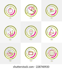 Minimal thin line design web icon set, universal logotypes