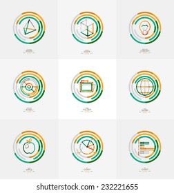 Minimal thin line design web icon set, universal logotypes