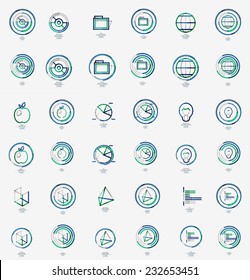 Minimal thin line design web icon set, universal logotypes, stampls and labels