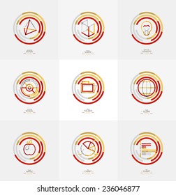 Minimal thin line design web icon set, universal logotypes