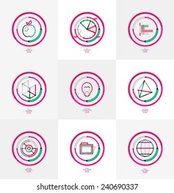 Minimal thin line design web icon set, universal logotypes