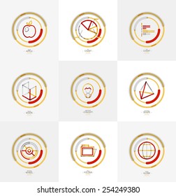 Minimal thin line design web icon set, universal logotypes