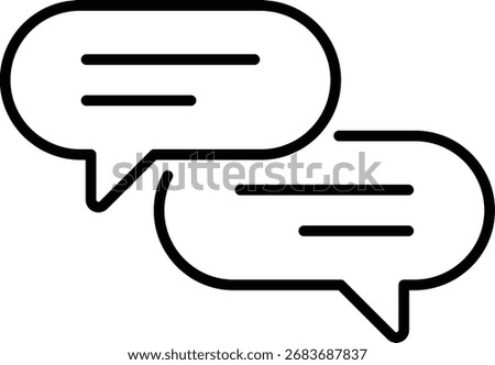 Minimal thin line message icon. Simple speech bubble symbol vector illustration. Perfect for chat apps, social media, communication, texting, support services, and web design projects