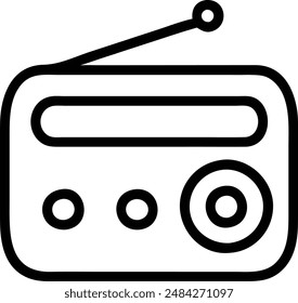 minimal thin line radio icon vector design art