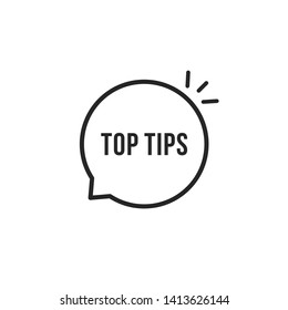 minimal thin line top tips icon. flat lineart style trendy modern creative logotype graphic stroke art design simple element isolated on white. concept of blog speechbubble with faq text