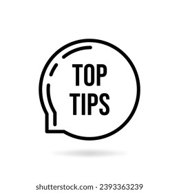 minimal thin line top tips icon. flat lineart style trendy modern creative logotype graphic art design stroke simple element isolated on white. speechbubble blog concept with text faq