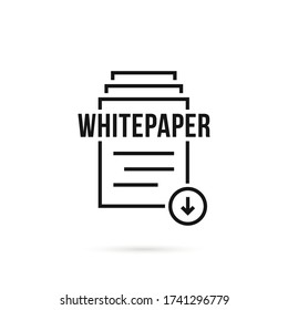 Minimal Thin Line Whitepaper Logo. Stroke Style Trend Invest Ico Doc Logotype Graphic Lineart Art Design Element Isolated On White Background. Concept Of Initial Offering Or Smart Contract Symbol