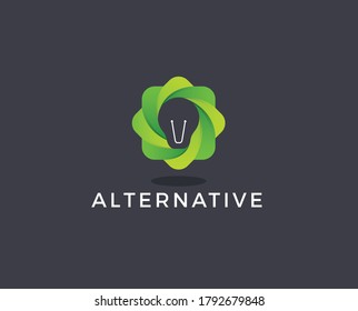 Minimal Think Green Logo Template 