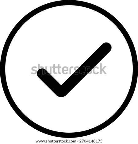 Minimal thin-line vector icon of a valid seal or approval badge. Represents certification, verified quality, guarantee, confirmation, premium label, or trusted status. Ideal for product packaging.