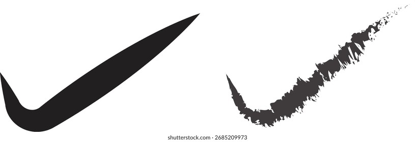 Minimal tick mark vector icon in simple line style, great for checklists, forms, and graphic projects.