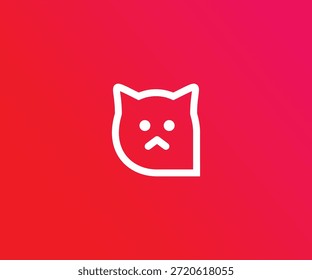 Minimal Timeless Geometric Cat Logo Template