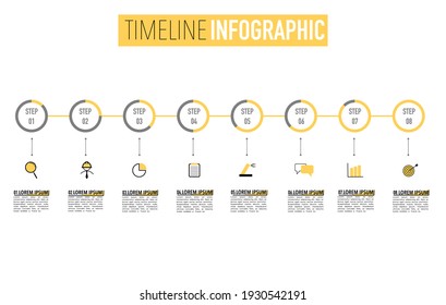 Minimal Timeline Business Process Diagram Flowchart Infographic