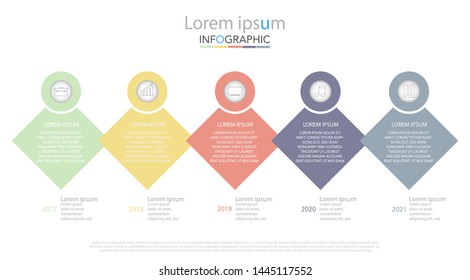 Minimal timeline circle infographic template five options or steps.