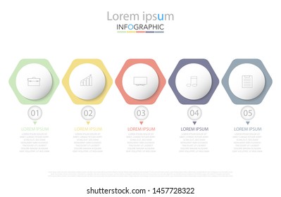 Minimal timeline circle infographic template five options or steps.