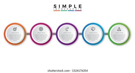 Minimal Timeline circle infographic template