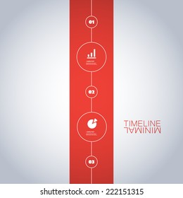 Diseño de línea de tiempo mínima - Elementos infográficos con iconos