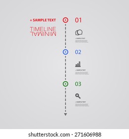 Diseño de línea de tiempo mínima - Elementos infográficos con iconos lineales