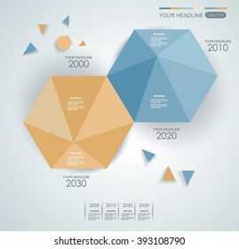 Minimal Timeline hexagonal design. Can be used for workflow layout, diagram, number options, web design.
