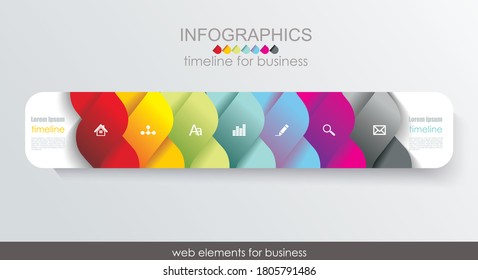 Minimal Timeline or Option Line design. Can be used for workflow layout, diagram, number options, web design.