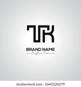 Minimal TK KT Lettermark Logo Design for Corporate Template.