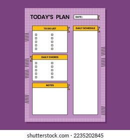 minimal today's plan vector template