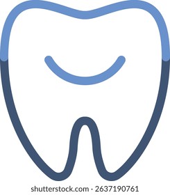 Minimal tooth icon with soft curves and editable outlines. Ideal for dental branding seeking a clean, professional, and modern visual identity.